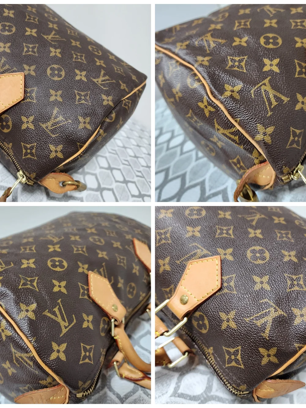LOUIS VUITTON Monogram Speedy 30 Brown/Beige
